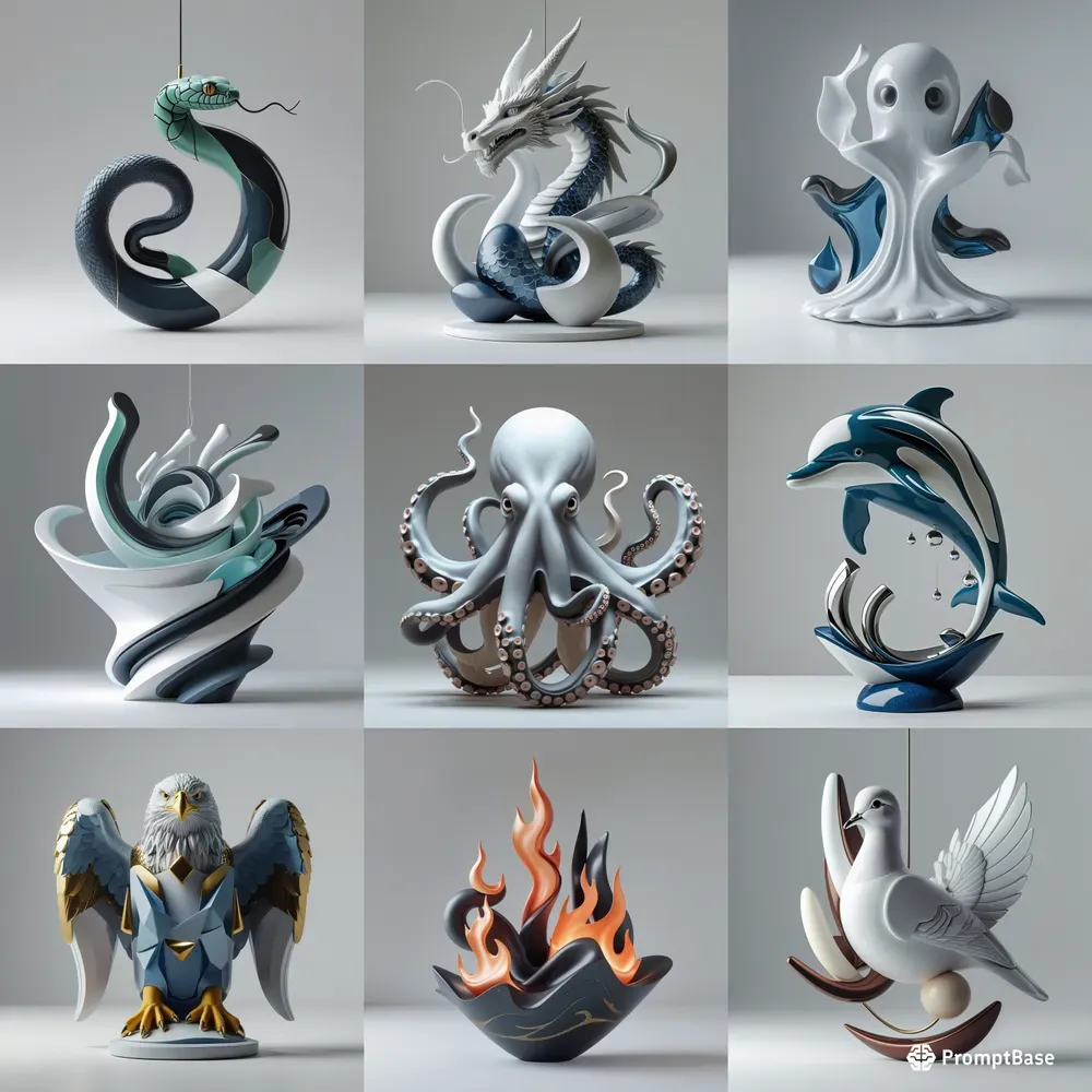 Modern Surreal Style Ornaments