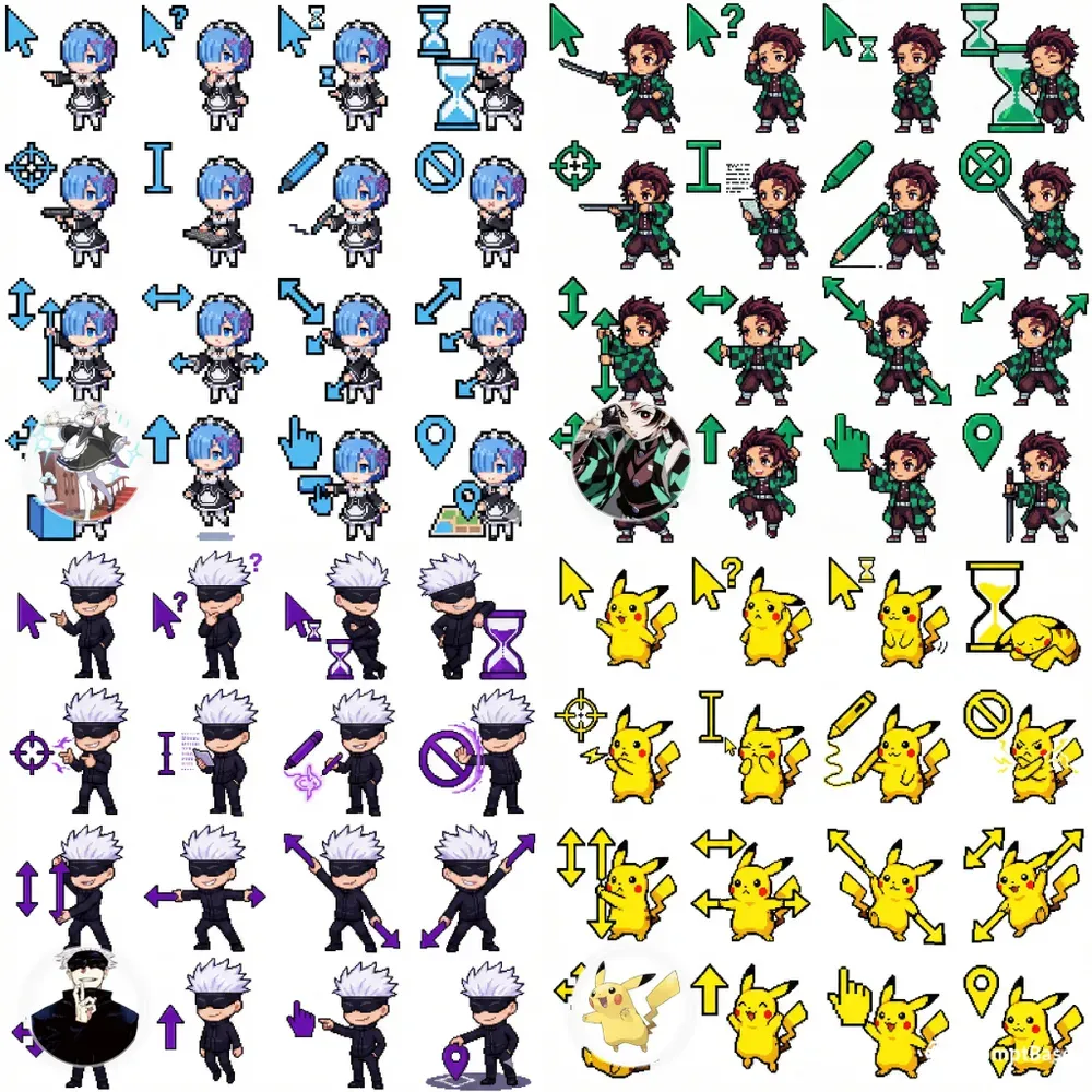 16in1 Pixel Cursor Spritesheet Makers