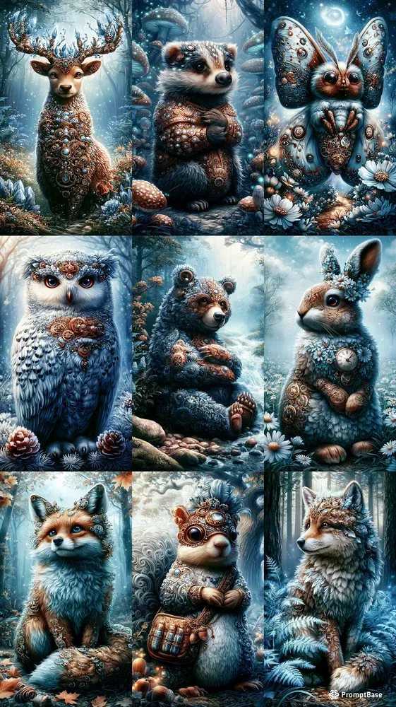 Whimsical Steampunk Fantasy Animal Art