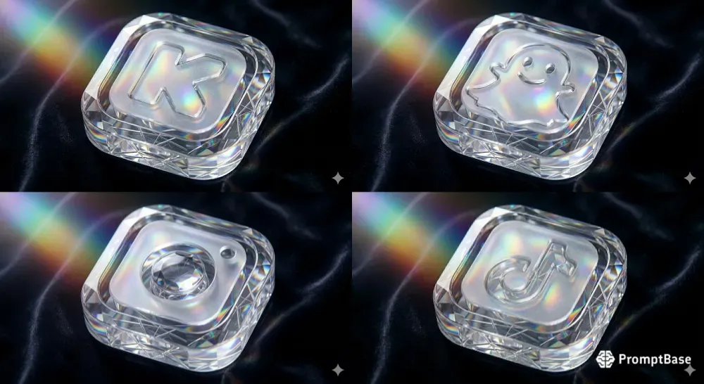 Premium 3D Iridescent Glass App Icons