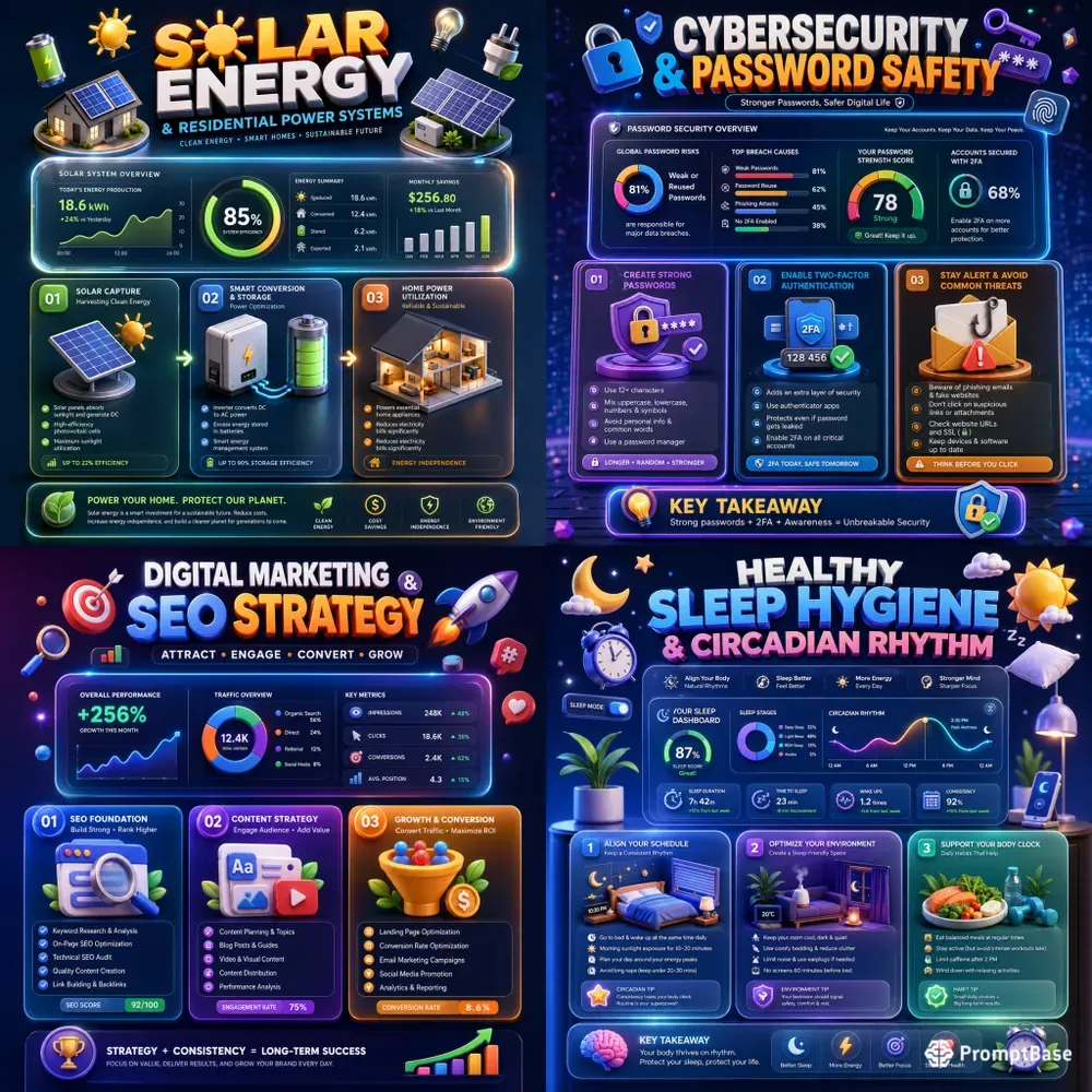 3D Glossy Infographic Poster Generator