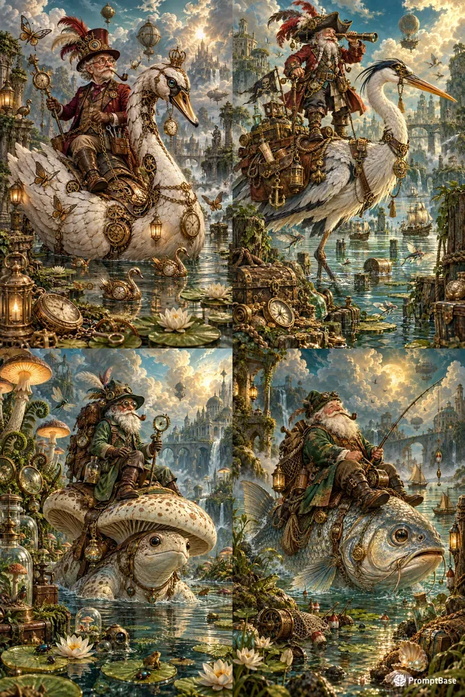 Whimsical Steampunk Waterworlds