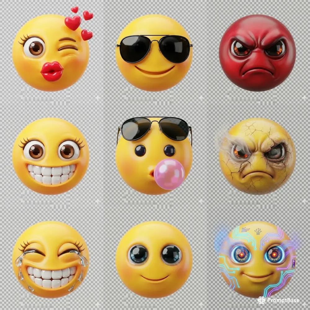 Cute Smiley Face 3D Emojis