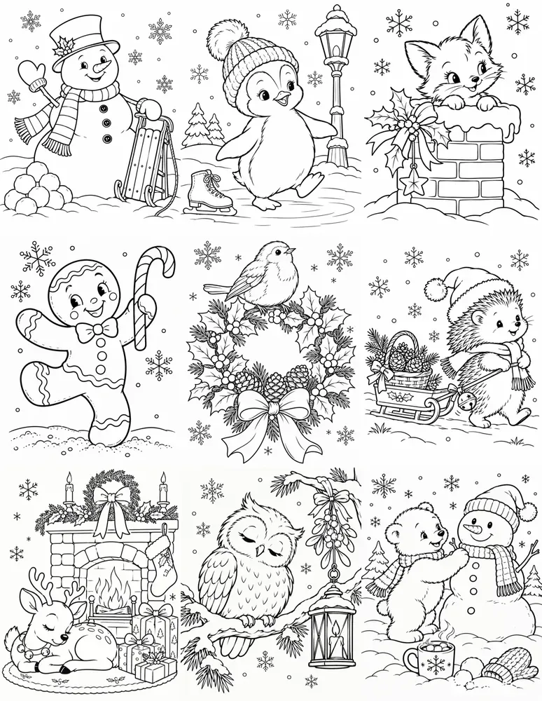 Vintage Christmas Coloring Pages