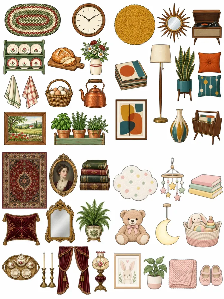 Dollhouse Miniature Accessory Sheets