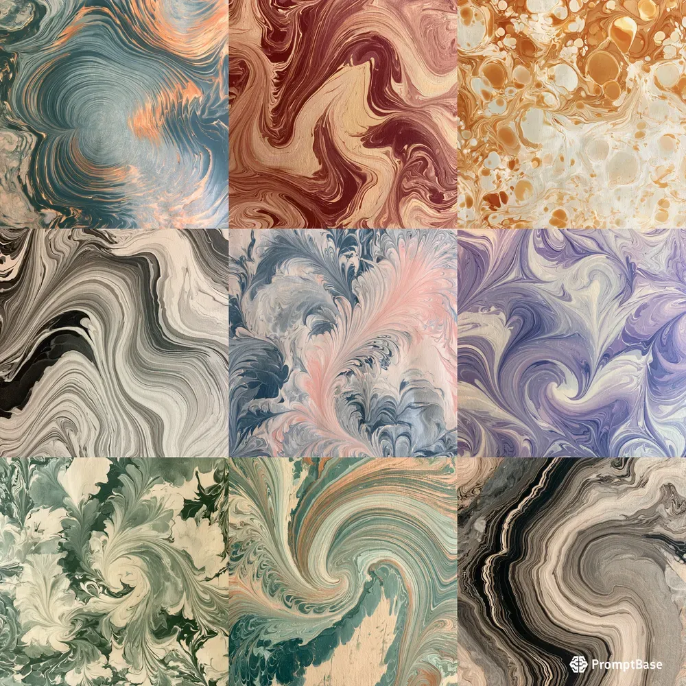 Suminagashi Marbled Papers
