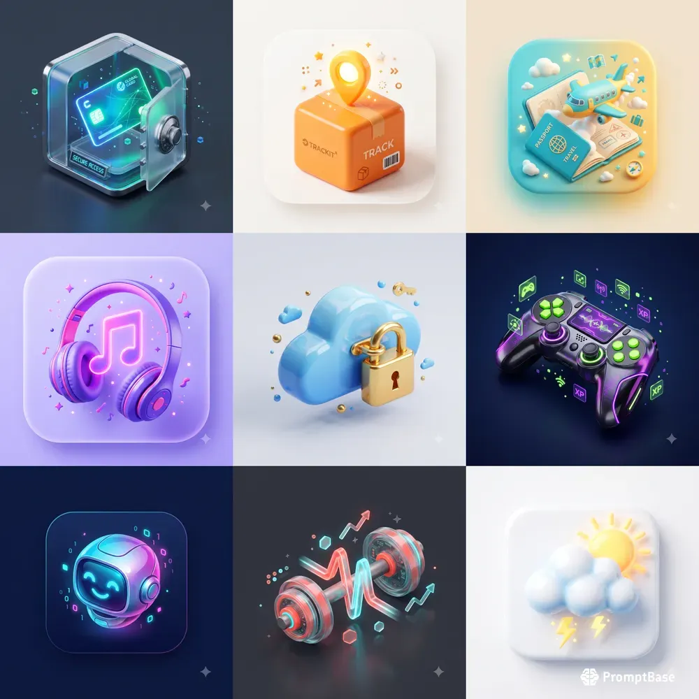 3D Isometric App Icon Sets
