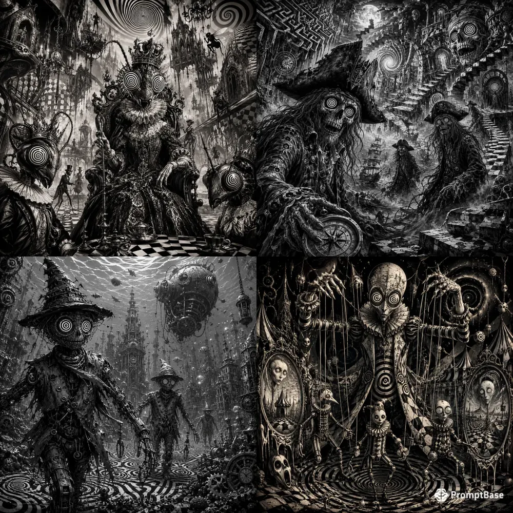 Hypnotic Monochrome Nightmares