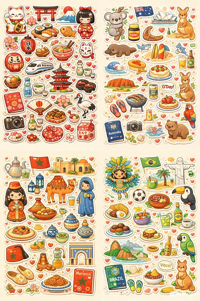 Whimsical Country Sticker Packs