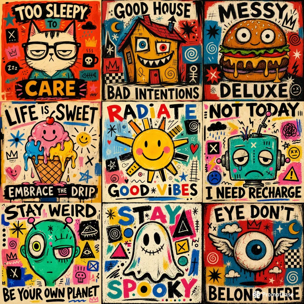 Playful Naive Cartoon Poster Generator