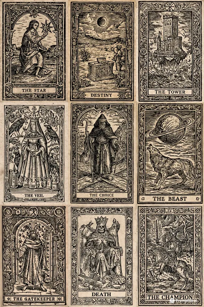 Occult Tarot Woodcut Cards
