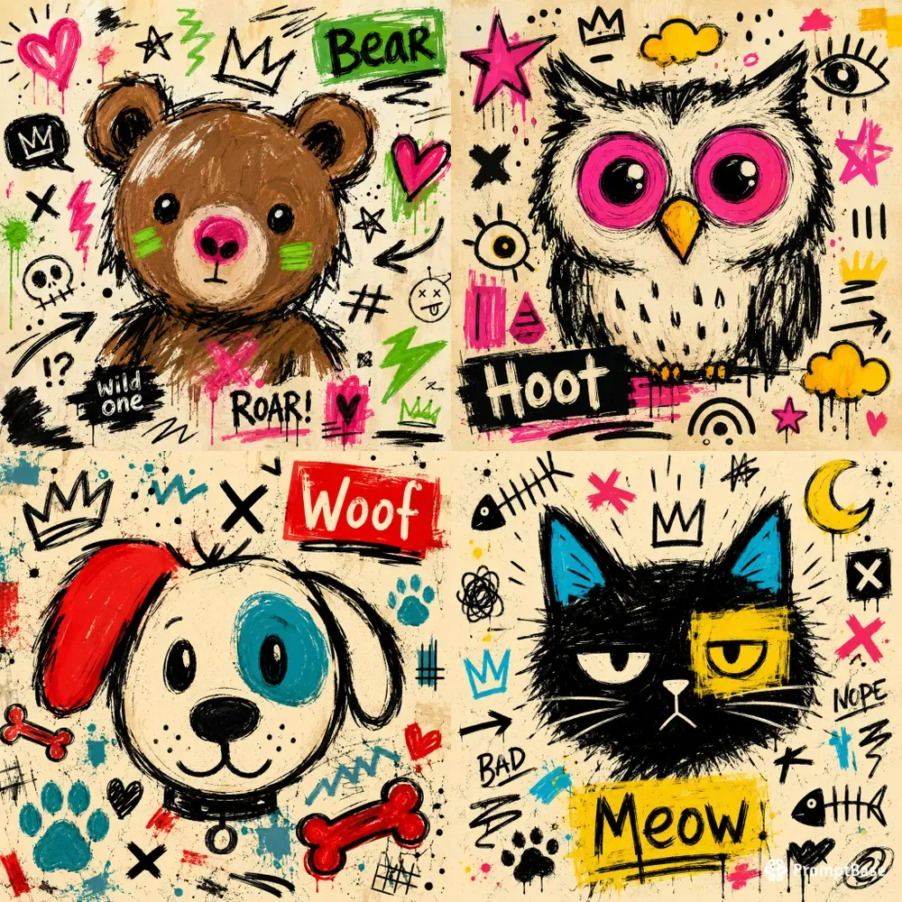 Urban Graffiti Animal Sketches