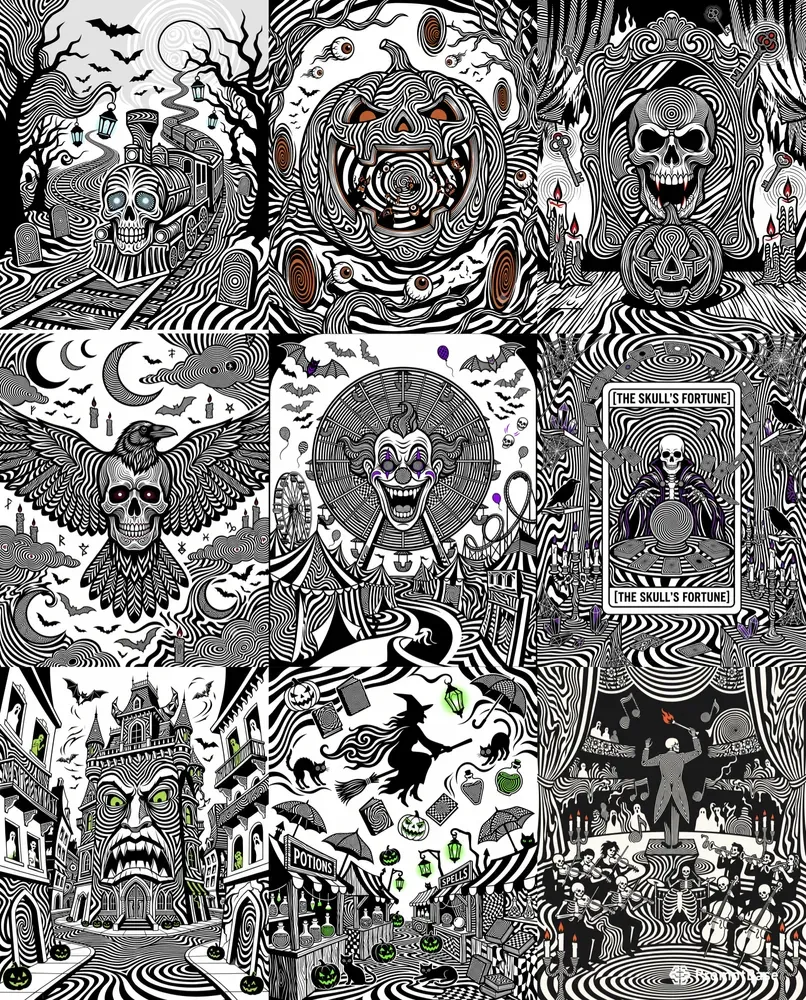 Halloween Psychedelic Op Art