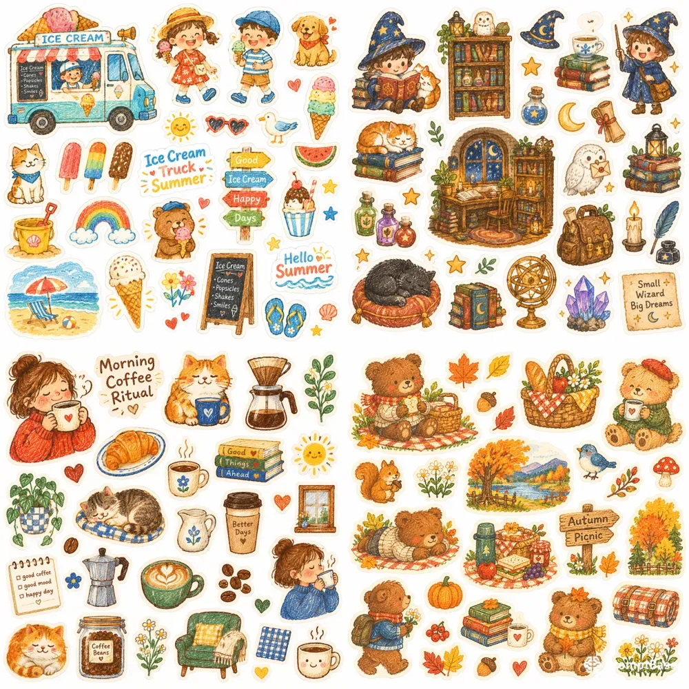 Cozy Crayon Sticker Sheet Set Creator