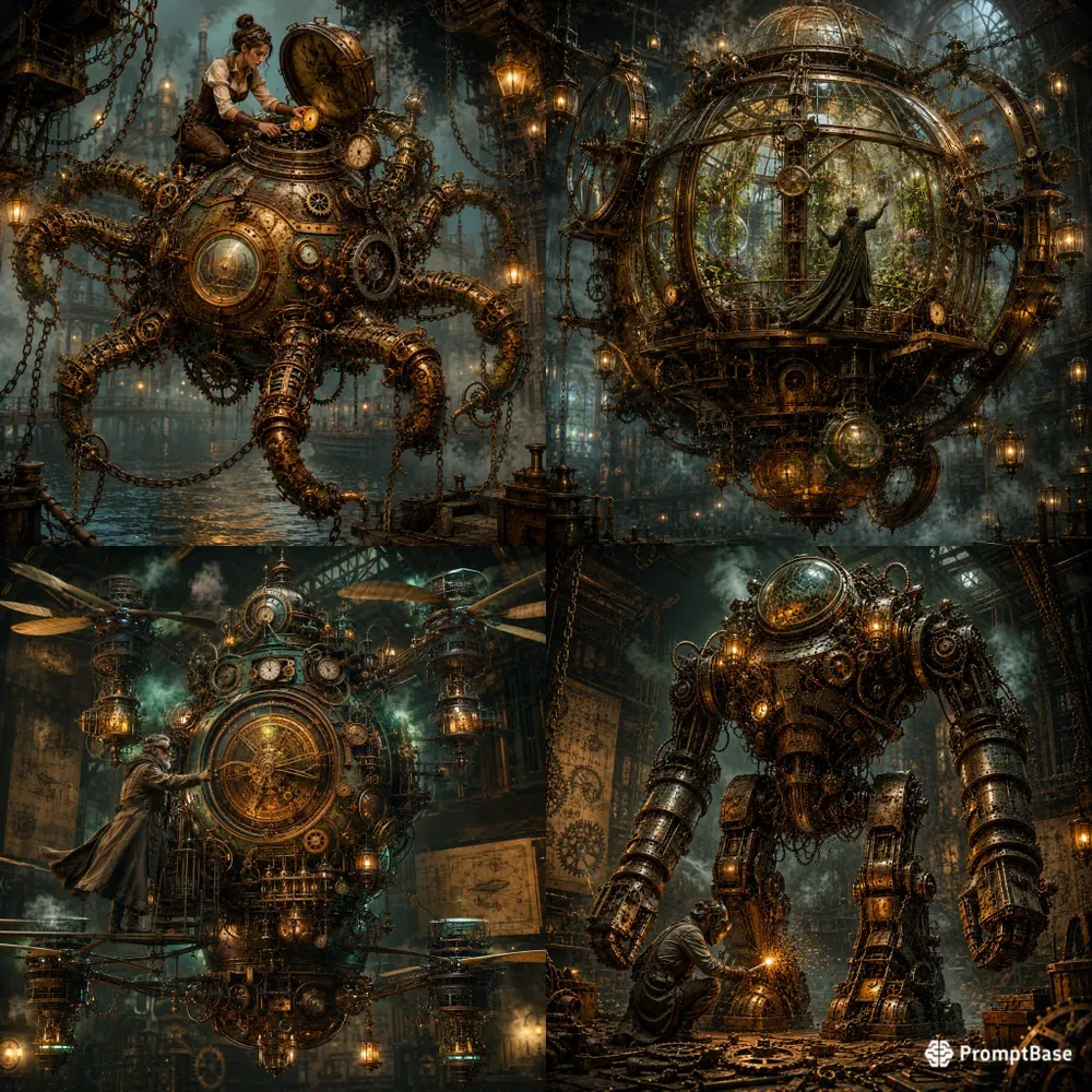 Ultradetailed Steampunk Digital Composites