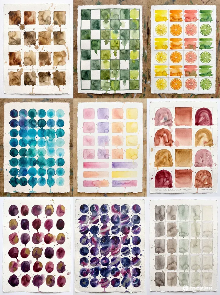 Watercolor Swatch Journal Papers