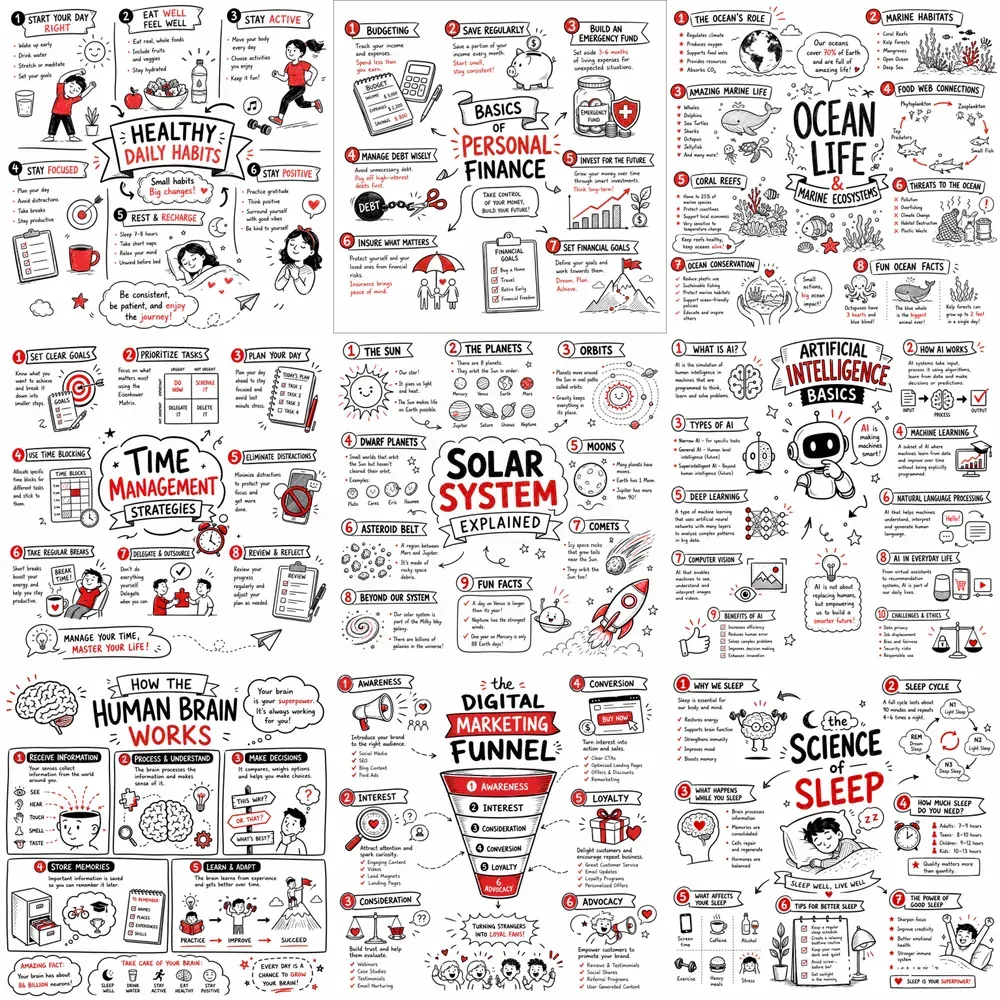 Handdrawn Sketchnote Infographic Packs