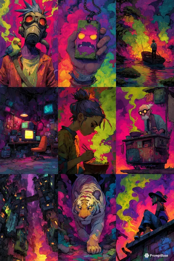Toxic Psychedelic Comic Style