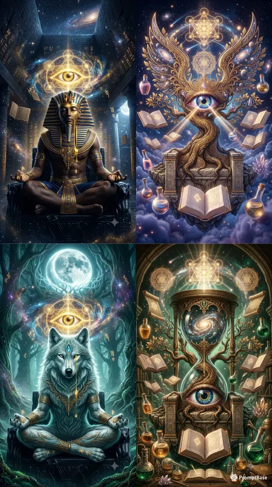Mystical Gold Third Eye Oracle Art