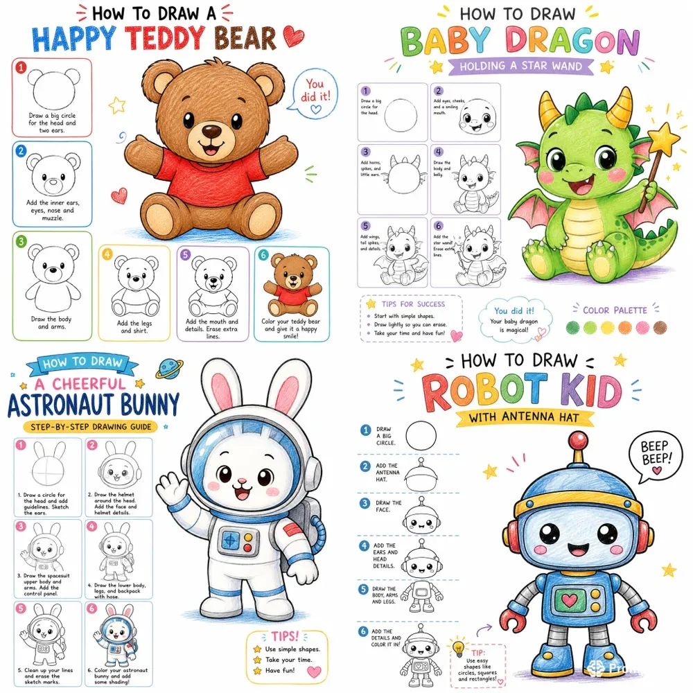 Cute Cartoon Character Drawings
