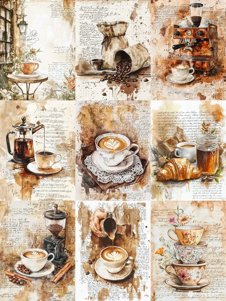 Coffee Time Junk Journal Pages