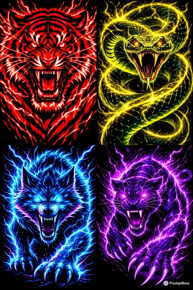 Ferocious Neon Animals Mastersets