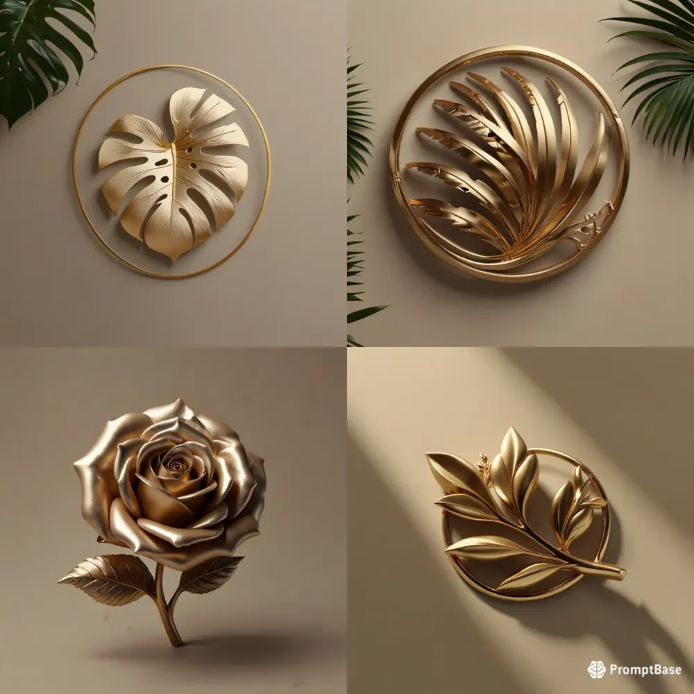 Luxury 3d Botanical Wall Sculpture Logos