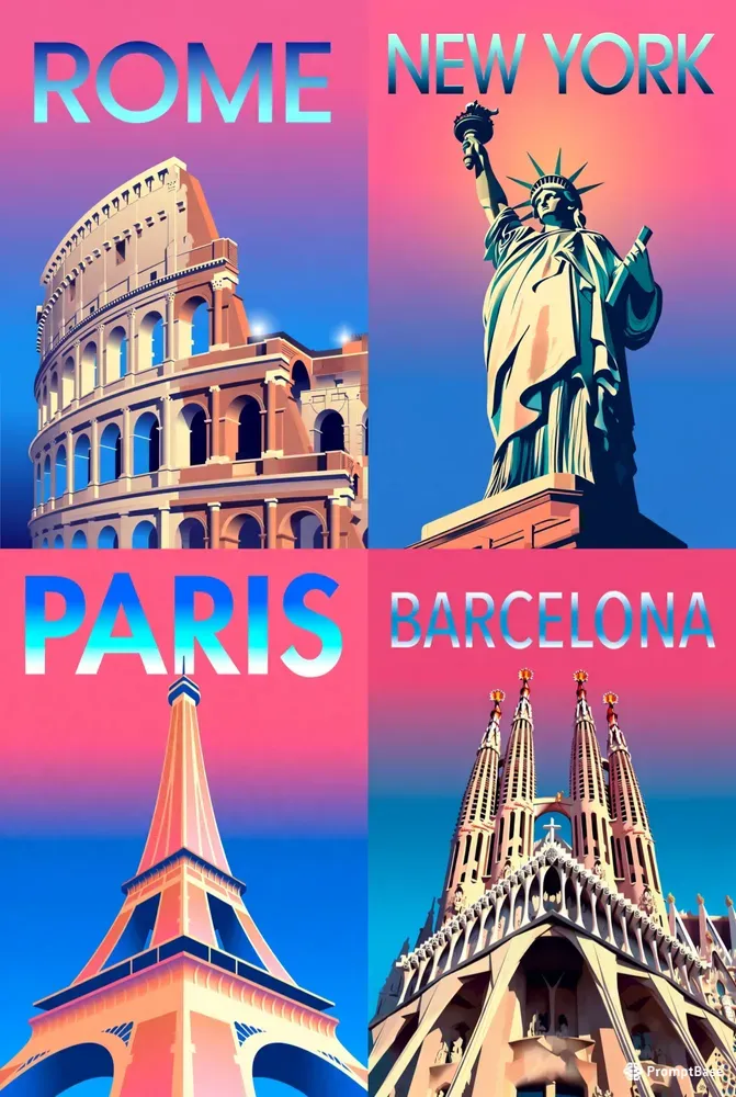 Retro Modern Travel Posters