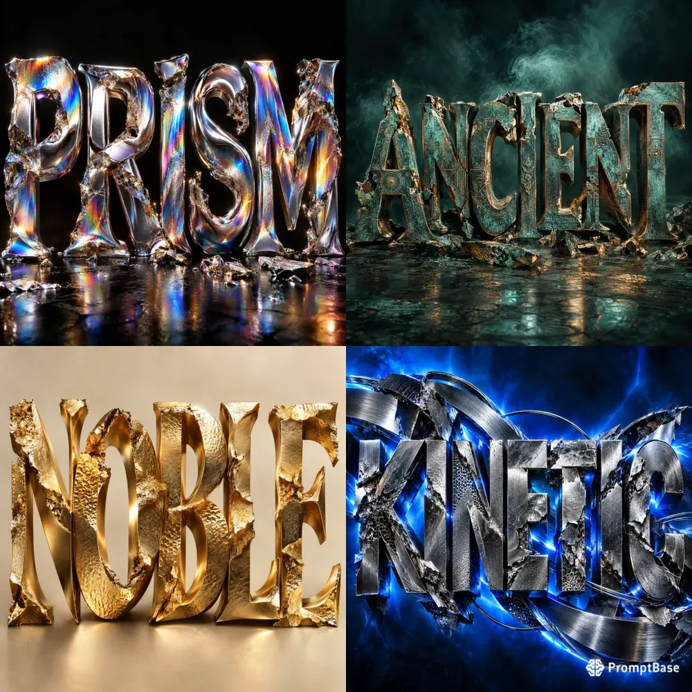 Tactile Metallic Editorial Typography