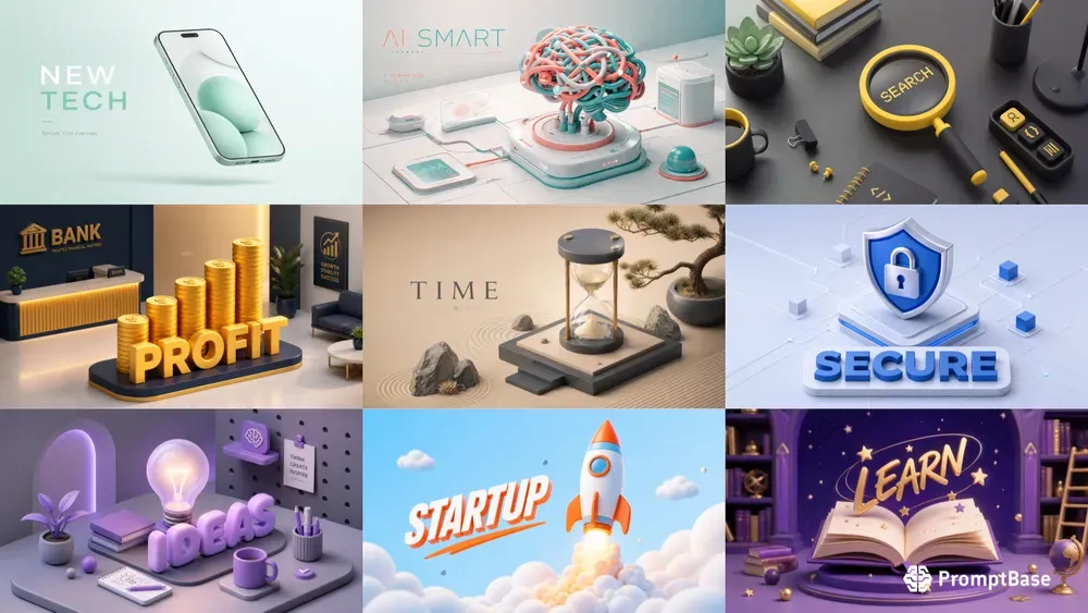 Clean 3D Minimalist Style Thumbnails