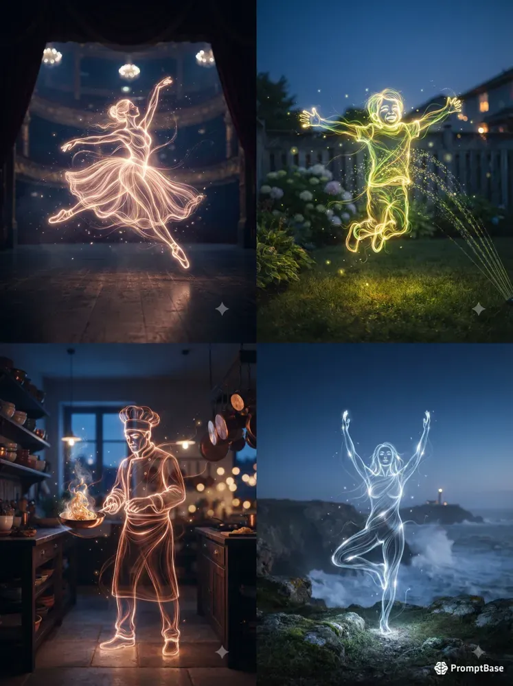 Glowing Light Trail Art
