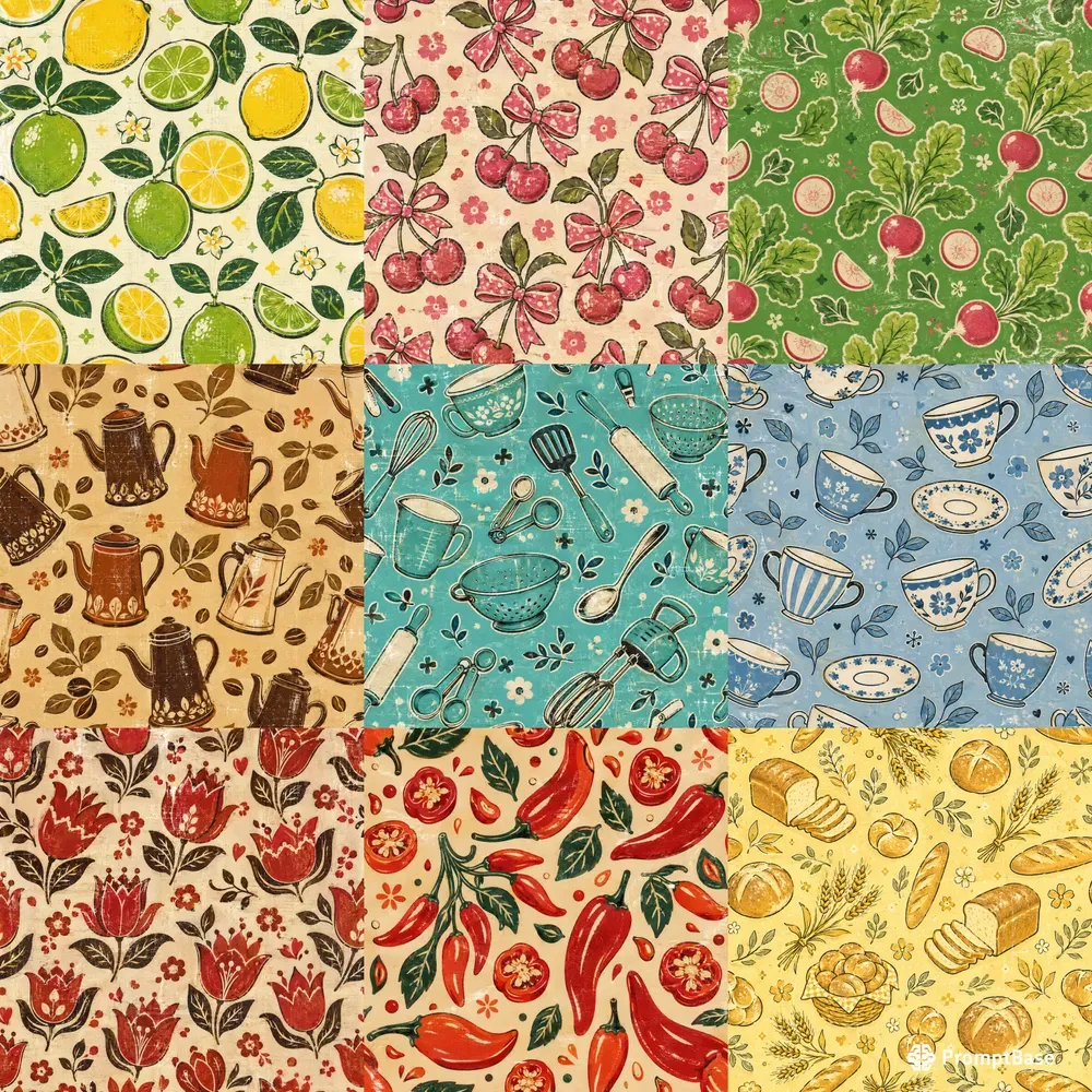 Vintage Oilcloth Seamless Tiles