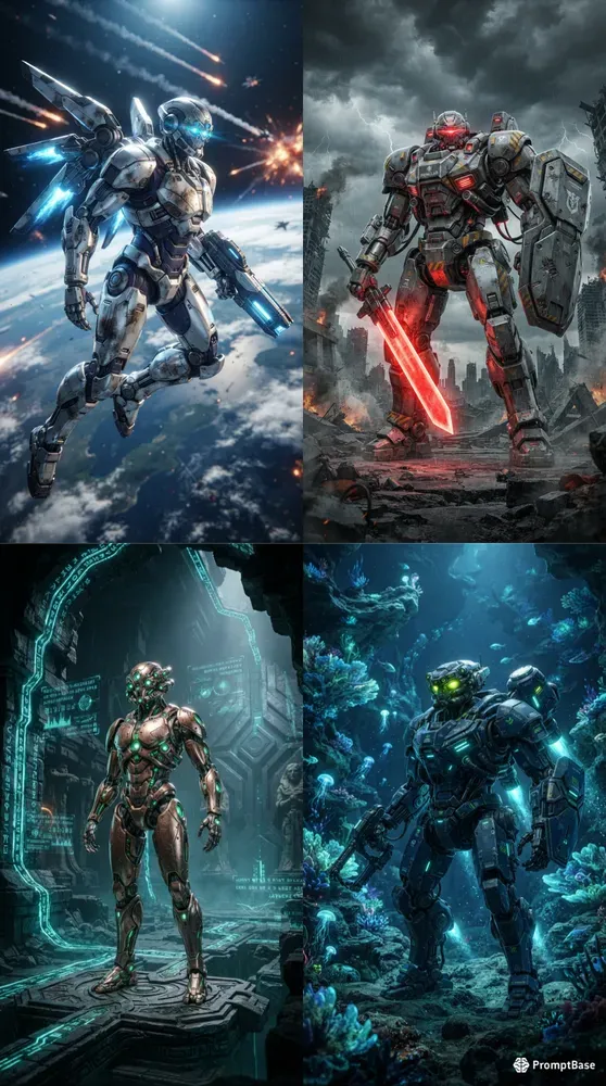Futuristic Mecha Warriors