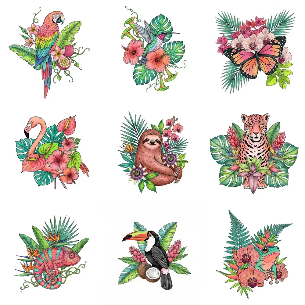 Tropical Floral Wilds Watercolor Clipart