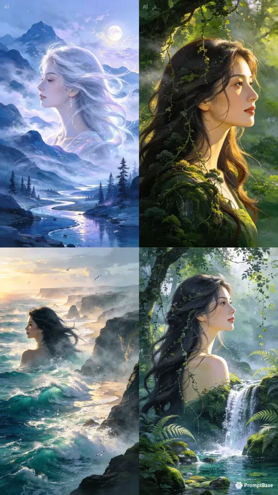 Golden Dreamscape Portrait Art