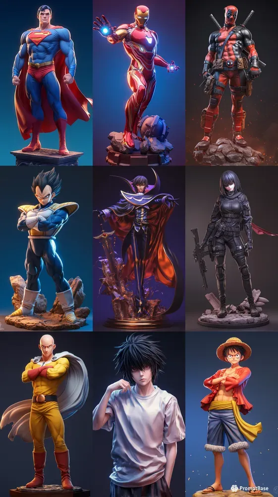 3D Anime Figurine Designs