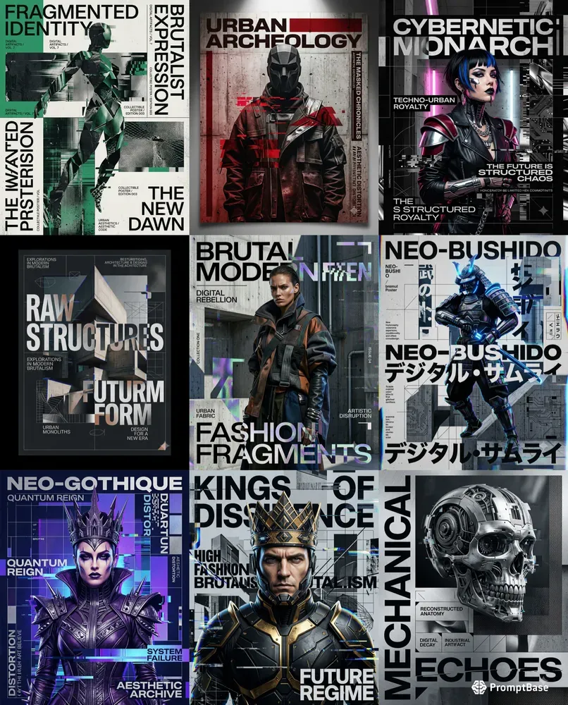 Glitch Editorial Poster Generator