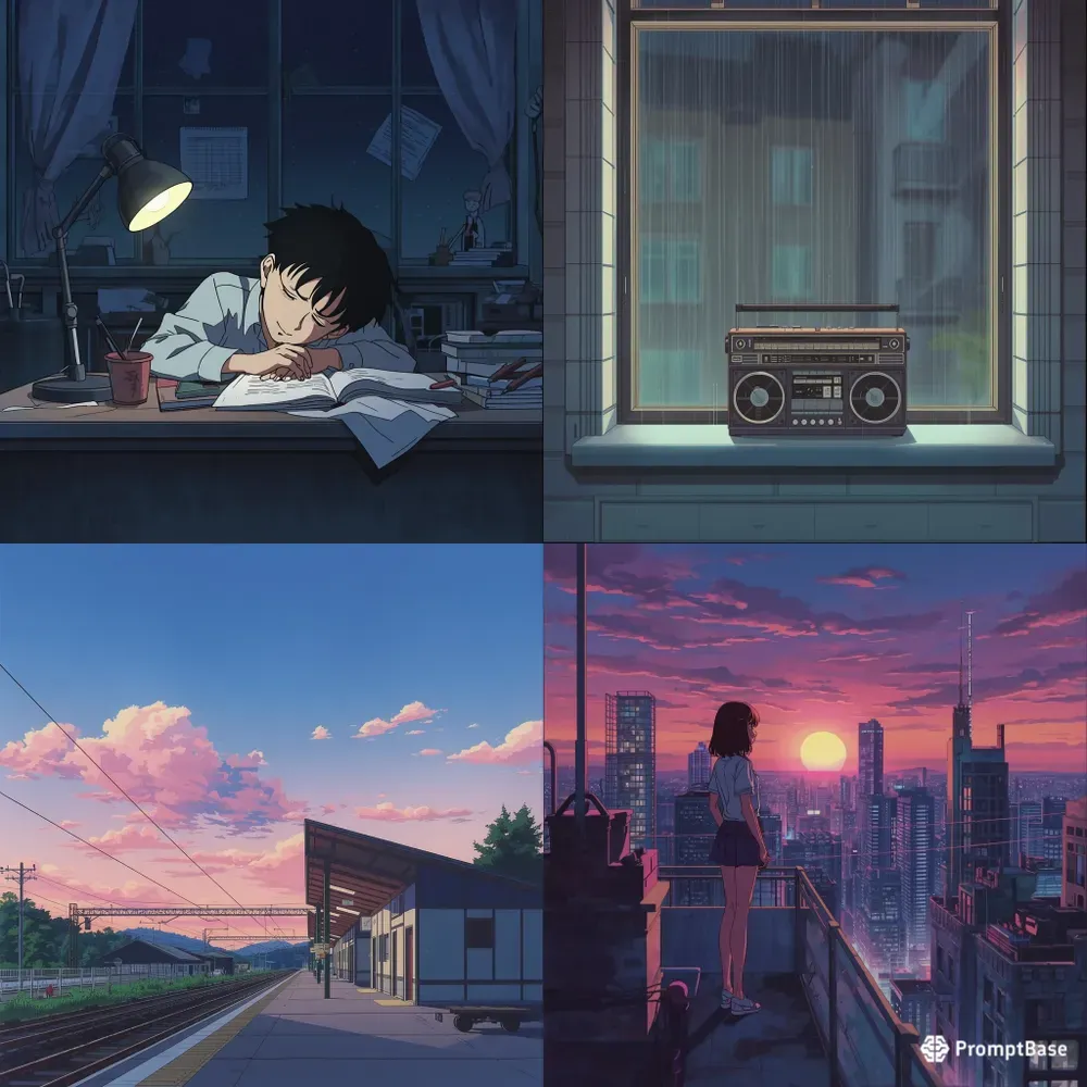 90s Retro Lofi Anime Scenes