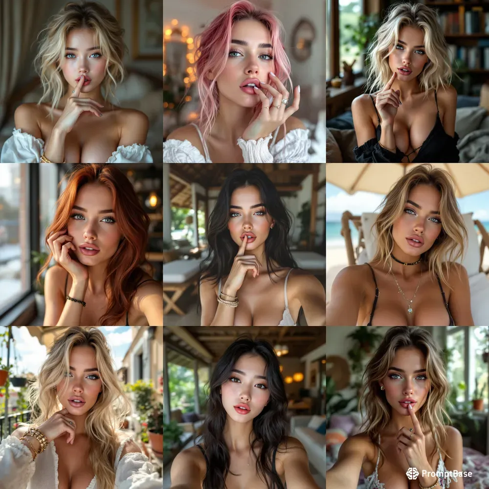 Beautiful Models Photorealistic Selfies