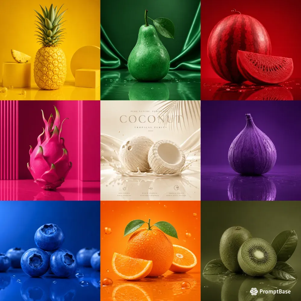 Premium Surreal Monochrome Fruit Posters