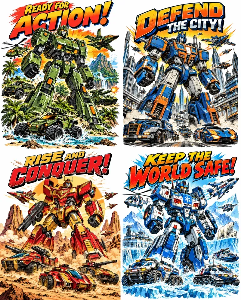 Retro Robot Adventure Posters