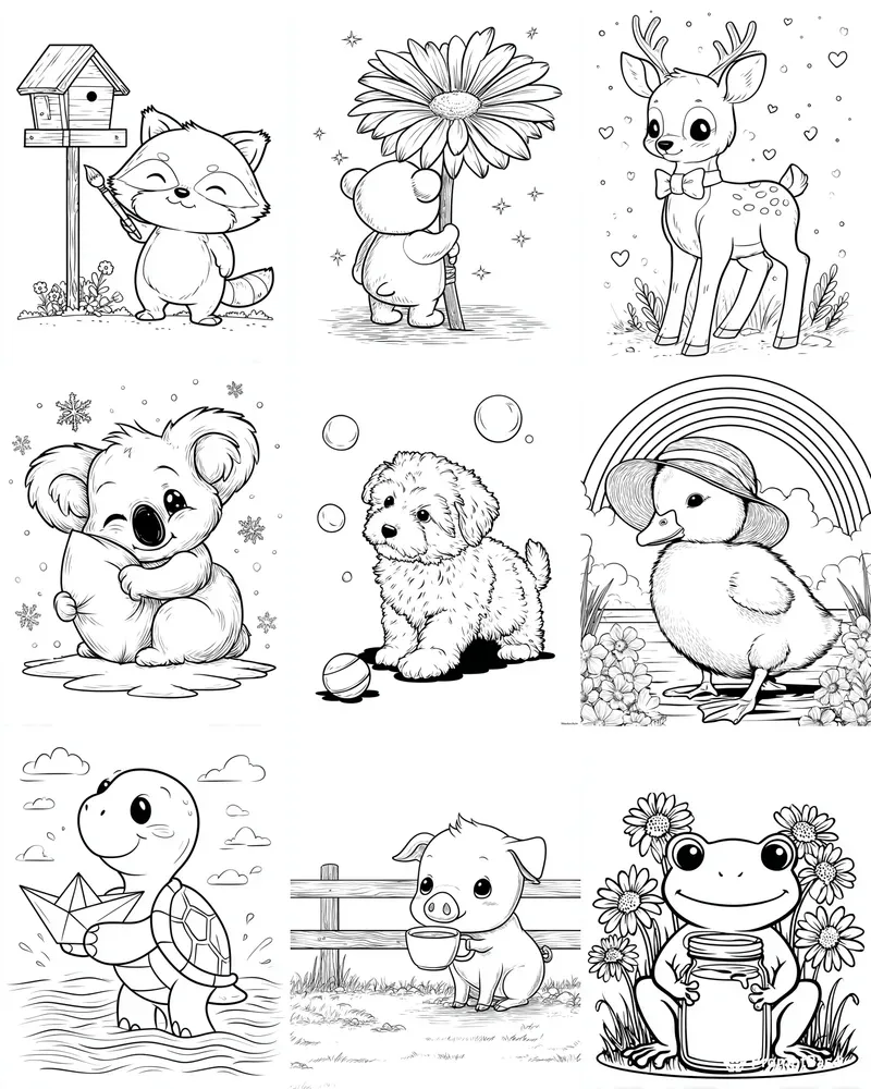 Cozy Kids Coloring Book Pages