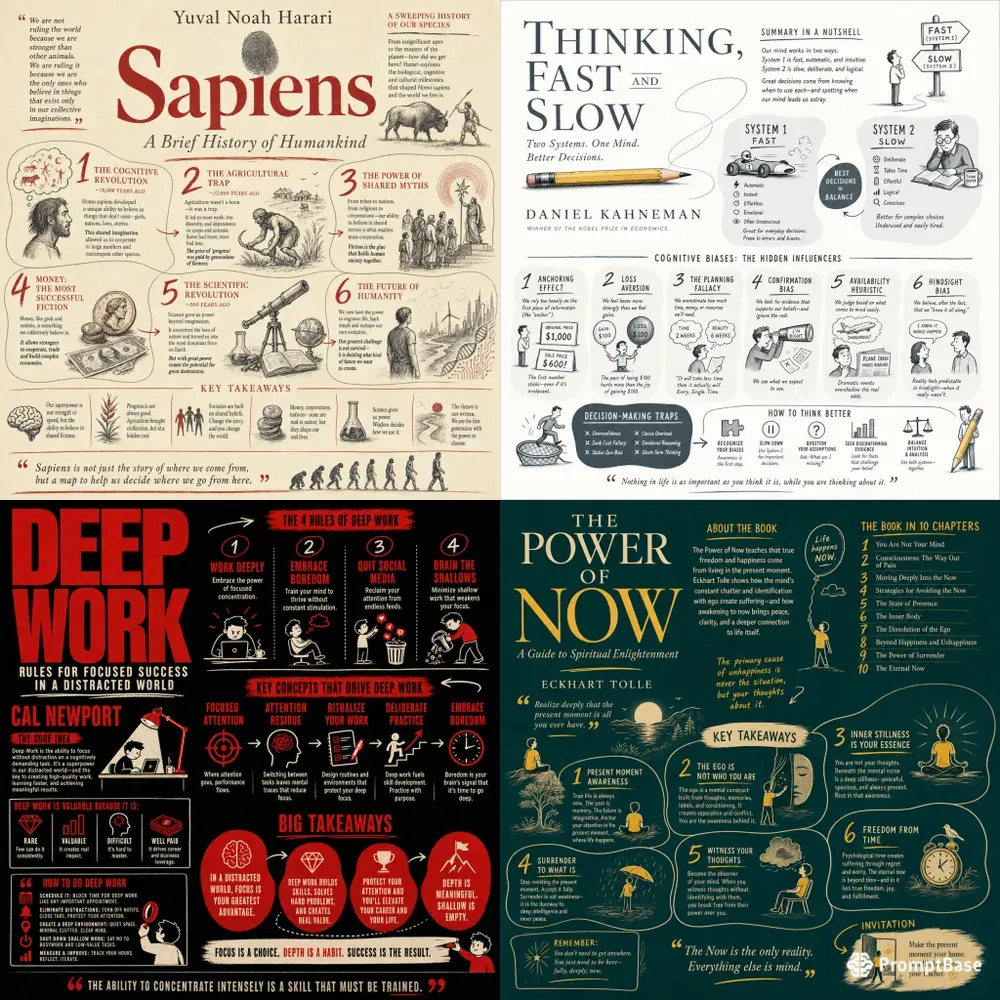 Book Cover Style Summary Posters