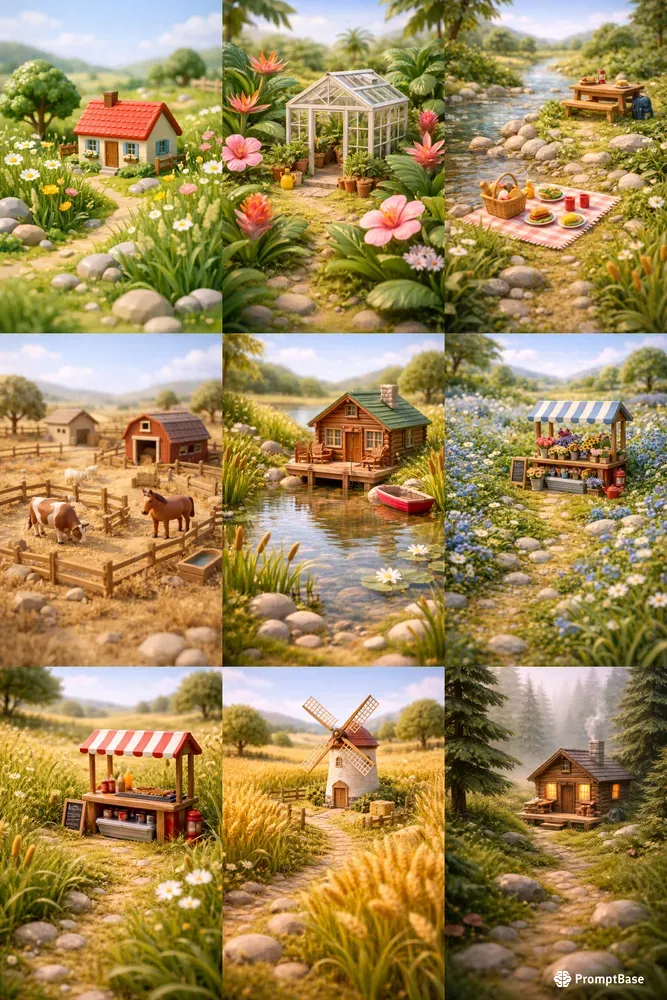 Plastic Bucolic Scenes