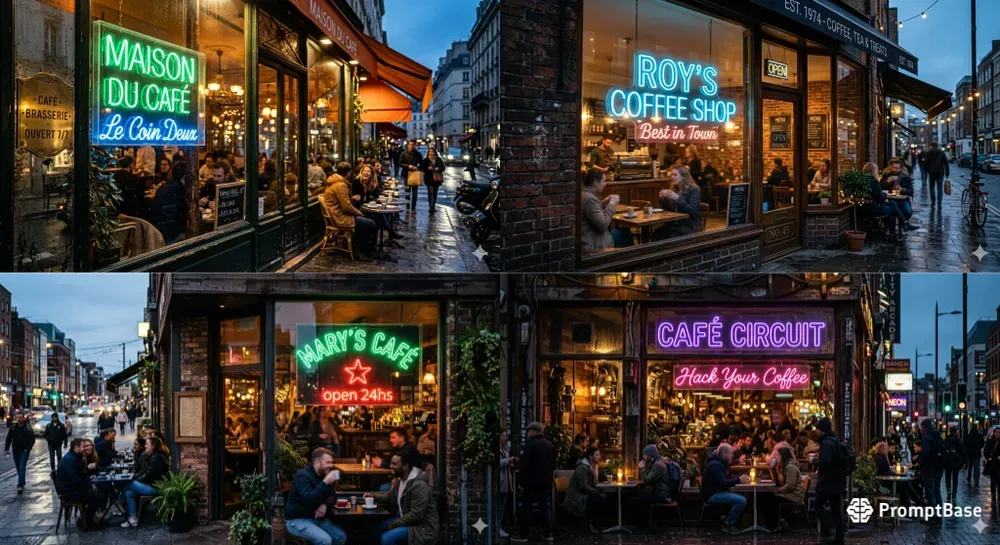 Neon Sign Coffee Shops