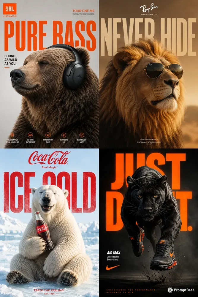 Surreal Animal Brand Advertisement Generatives
