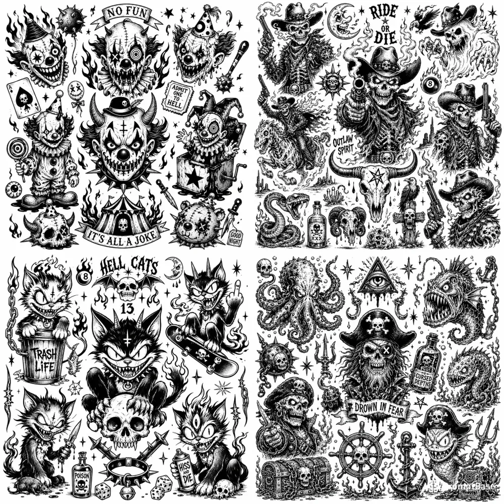 Neo Horror Tattoo Flash Packs