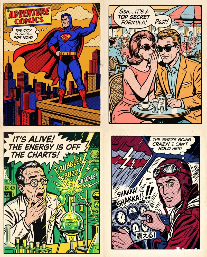 Vintage Pop Art Comic Illustrations