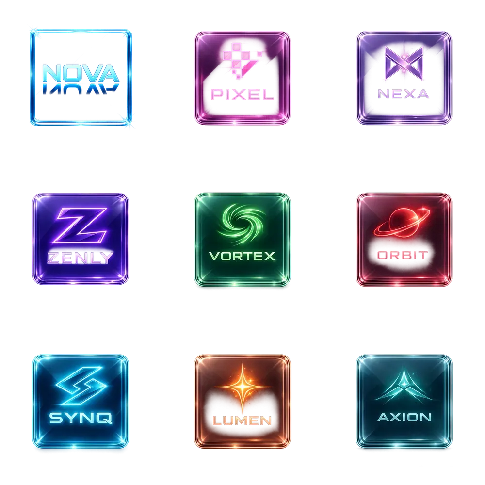 Neon Glass Logo Badge Generator