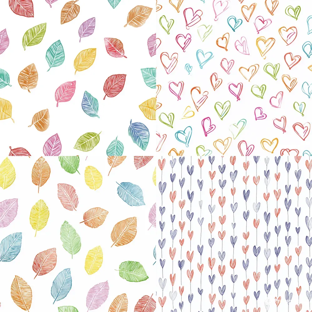 Vintage Floral Stamp Seamless Patterns